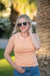 Morgan Micro Striped Tank - Orange