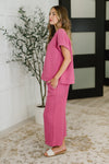 Can't Quit You Cropped Flair Bottoms in Magenta