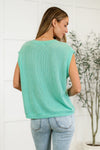 Casually Iconic Waffle Knit Top in Mint