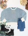 Charlotte Sweater - Teal and Ivory