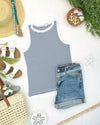 Classic Tank - Blue and White