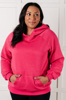  Crosswalk Textured Hoodie in Rose
