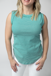 Morgan Micro Striped Tank - Jade