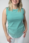 Morgan Micro Striped Tank - Jade