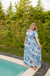 Millie Maxi Dress - Abstract Aqua Breeze