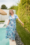 Millie Maxi Dress - Abstract Aqua Breeze