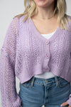 Callie Cropped Cardigan - Lavender