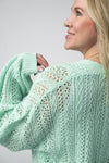 Callie Cropped Cardigan - Mint