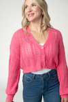 Callie Cropped Cardigan - Pink