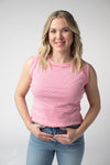 Morgan Micro Striped Tank - Pink
