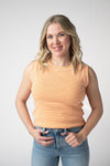 Morgan Micro Striped Tank - Orange