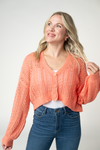 Callie Cropped Cardigan - Melon