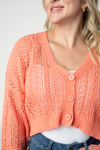 Callie Cropped Cardigan - Melon