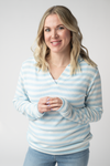 Amelia Striped Hoodie - Sky Blue