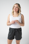 CandiceCrinkle Shorts - Charcoal