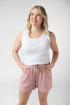 Candice Crinkle Shorts - Dusty Rose