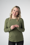 Reese Ribbed Long Sleeve Top - Olive