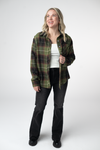 Finley Plaid Top - Olive and Brown