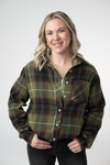Finley Plaid Top - Olive and Brown