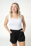 Weslie Waffle Shorts - Black