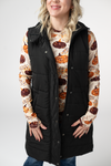 Harlow Long Vest - Black