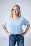 Chloe Cozy Tee - Sky Blue