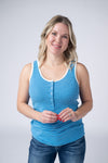 Shiloh Button Snap Tank - Ocean Blue