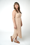 Reagan Ribbed Midi Dress - Sand and Rust Floral