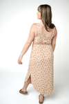 Reagan Ribbed Midi Dress - Sand and Rust Floral