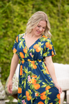 Harley High-Low Dress - Navy Citrus