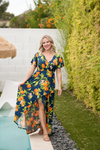 Harley High-Low Dress - Navy Citrus