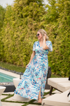 Millie Maxi Dress - Abstract Aqua Breeze