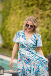 Millie Maxi Dress - Abstract Aqua Breeze