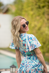Millie Maxi Dress - Abstract Aqua Breeze