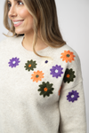 Fall Floral Sweater - Beige