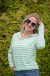 Amelia Striped Hoodie - Green