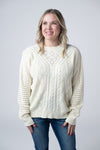 IN STOCK Jasmine Open Knit Sweater - Ivory