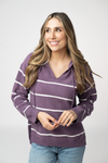 Maddie Striped Hoodie - Purple