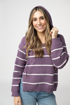Maddie Striped Hoodie - Purple