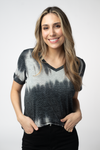 Sophie Top - Ombre Micro Stripes Midnight and White