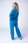 IN STOCK Wide Leg Vintage Wash Bottoms - Winter Blue