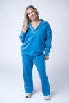 IN STOCK Wide Leg Vintage Wash Bottoms - Winter Blue