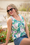 Noelle Tank - Tropical Leaf