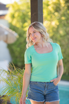 Short Sleeve Alyssa Top - Aquamarine