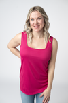 Rachel Ribbed Tank -  Hot Pink