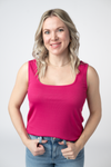 Rachel Ribbed Tank -  Hot Pink