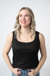 Rachel Ribbed Tank - Black