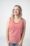 Micro Striped Tank - Red