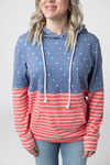 Hailey Pullover Hoodie - Faded Navy Freedom Stars and Stripes