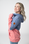 Hailey Pullover Hoodie - Faded Navy Freedom Stars and Stripes